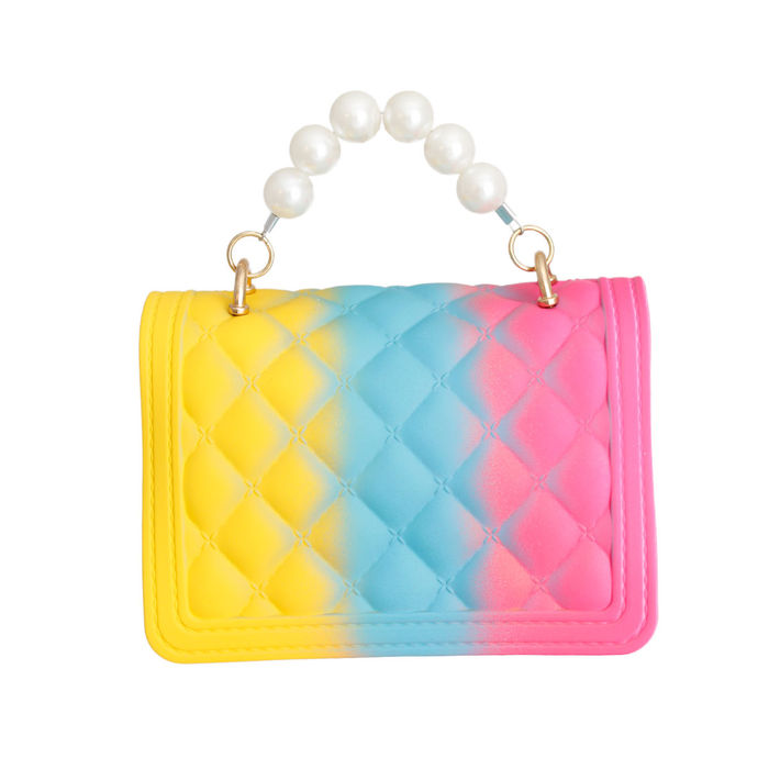 Rainbow Jelly Shoulder Bag for Women Rhombic Pattern Large (6 colors) BB 55