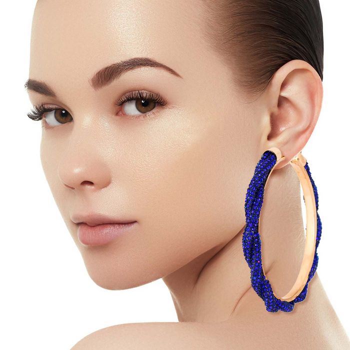 Royal blue hoop earrings new arrivals