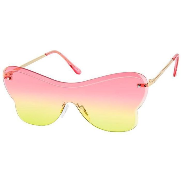 Pink Yellow : Chic Rimless Sunglasses – Glasses India Online