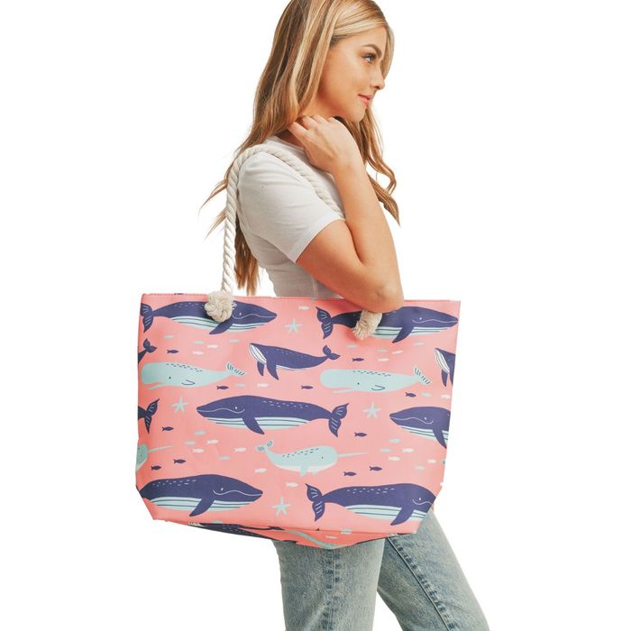 Whale sales beach bag