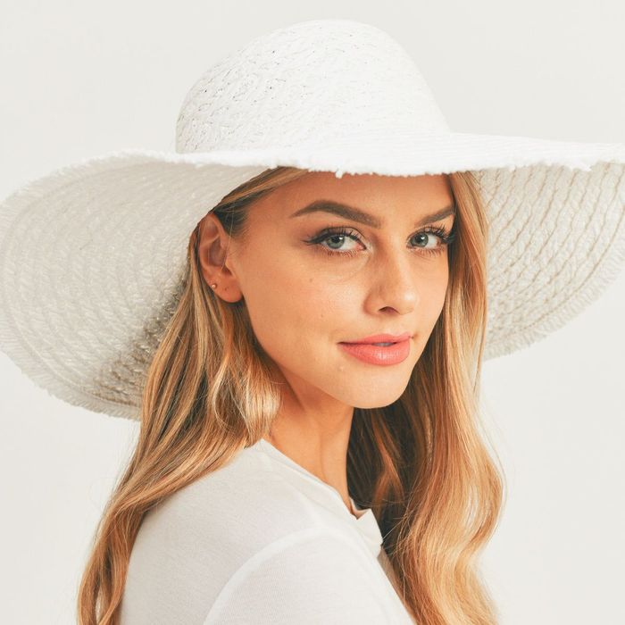 White floppy beach hat sales
