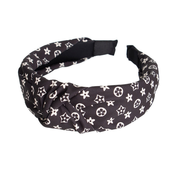 PinktownUSA Black Floral Monogram Headband