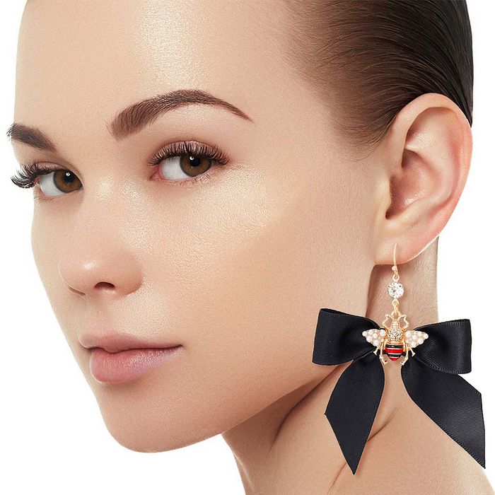 MATTER MATTERS Velvet Bow Earrings  Black  Garmentory