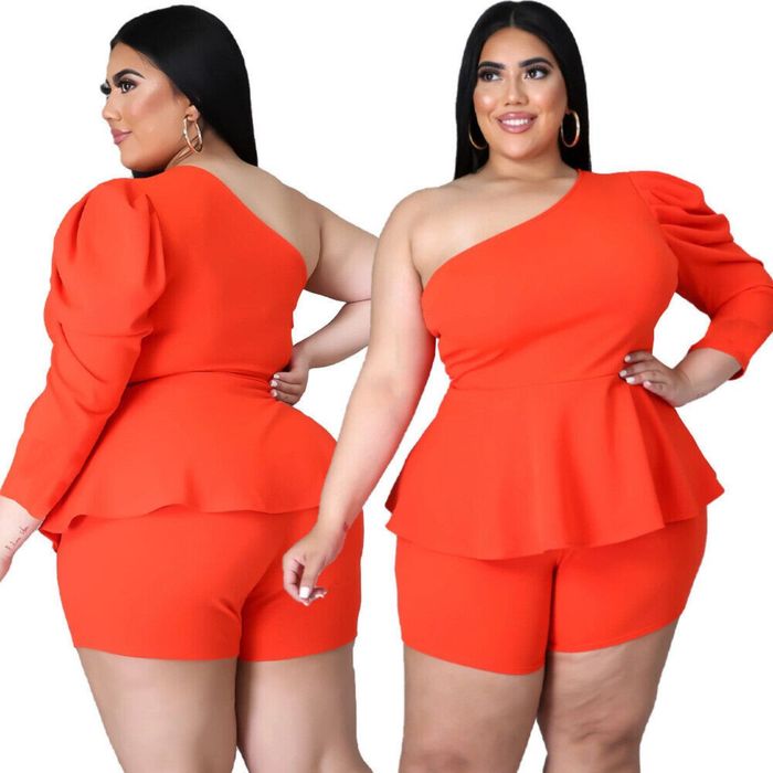 Plus size peplum romper shorts shop