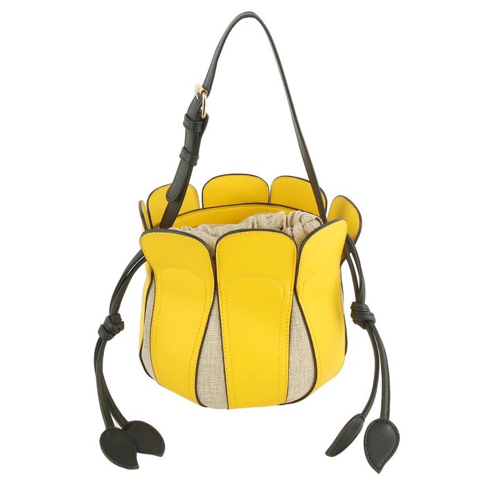 Yellow shop bucket bag