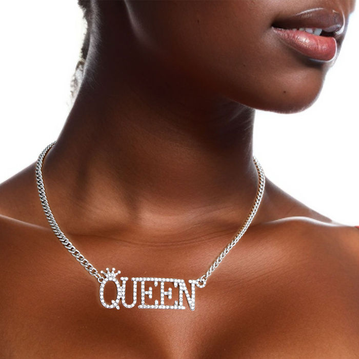 Silver queen necklace discount